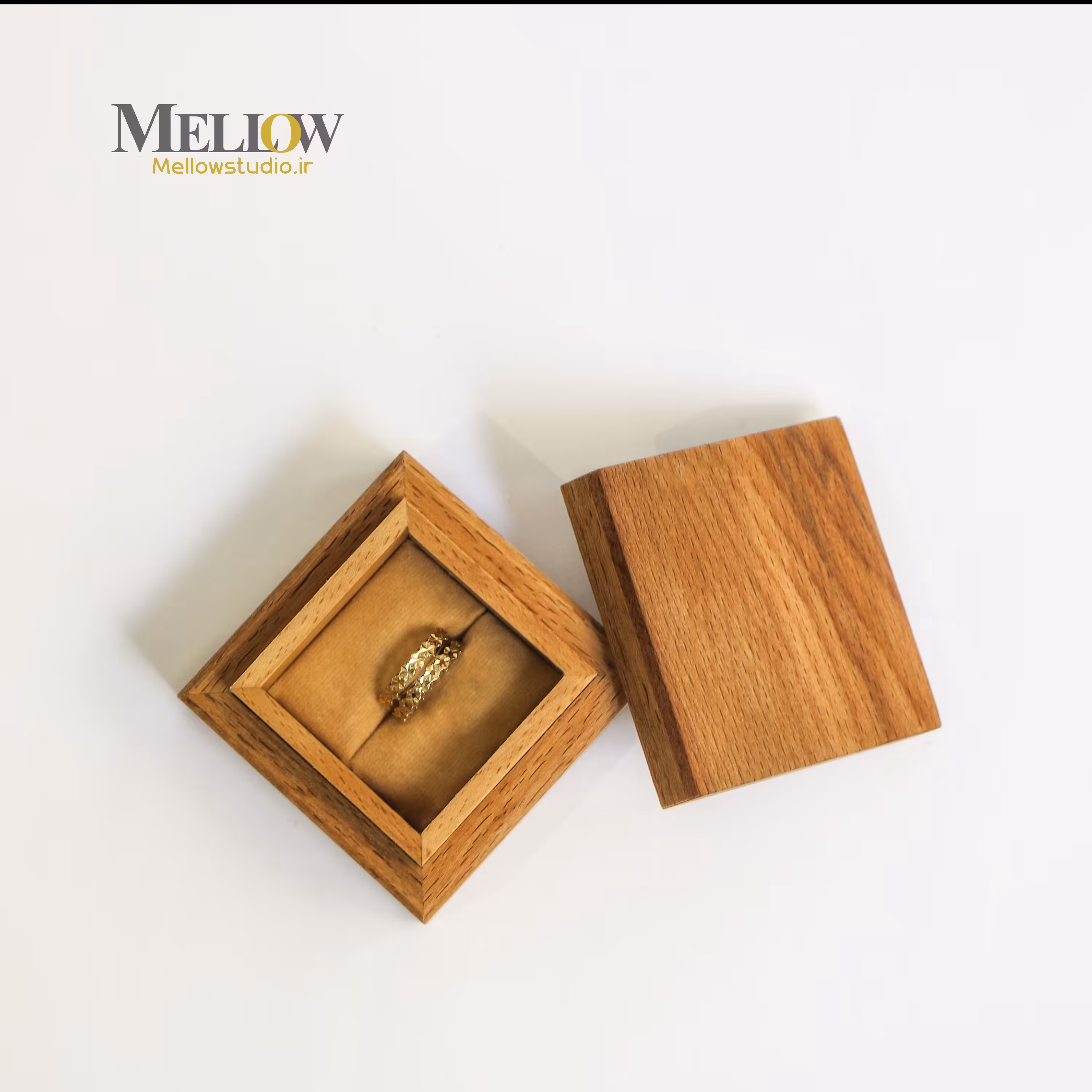 جعبه  انگشتر  چوبی