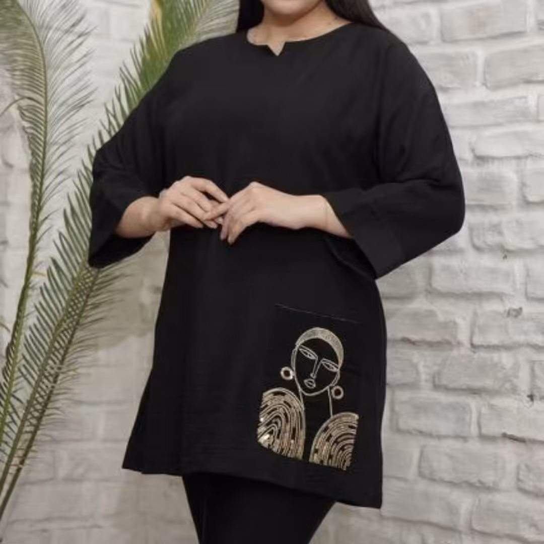 تونیک مانتویی مشکی کرسپو