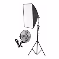 پروژکتور 5 لامپ انسر به همراه سافت باکس Answer LED Video Light و پایه نور 805