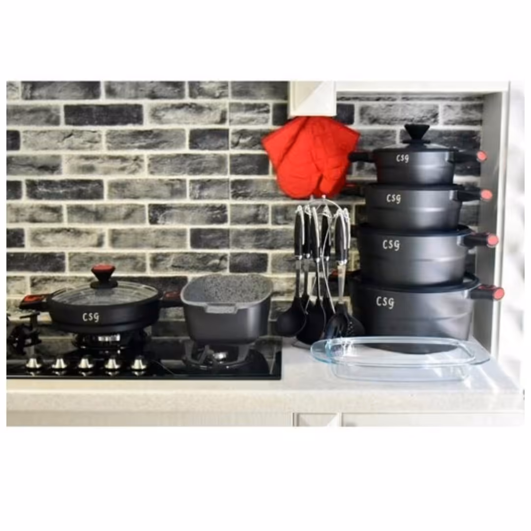 سرویس قابلمه 21 پارچه کوک سانگ مدل گرانیت دسته مغناطیس اصلی 

