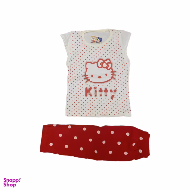 ست لباس دخترانه کیتی کد 811 رنگ قرمز