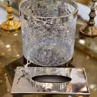 سطل و جا دستمال شیشه ایی