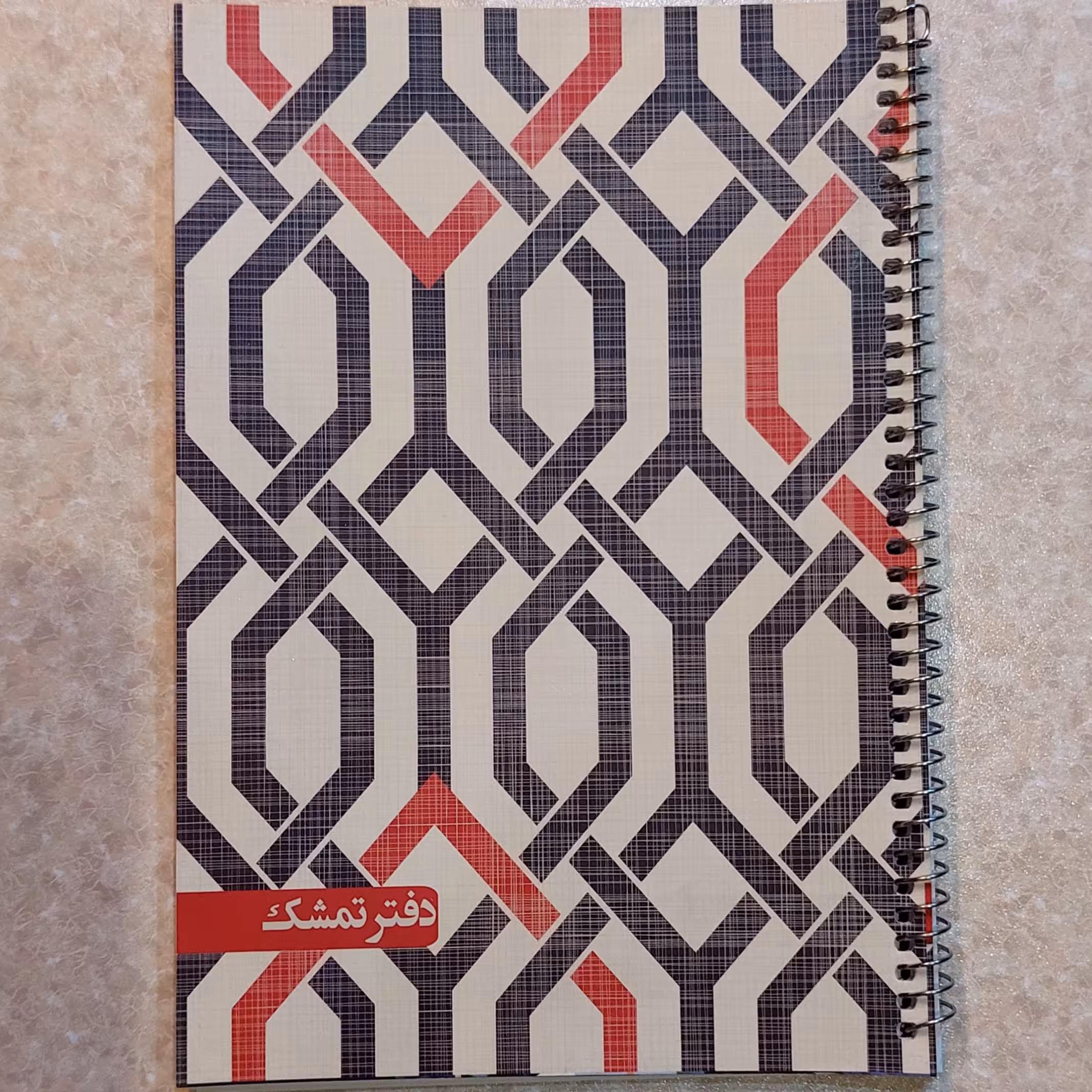 دفتر سیمی 50 برگ طرح پنجره، زمینه نخودی