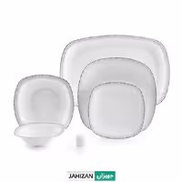 سرویس چینی زرین 27پارچه مون بلان مشکی سری کواترو