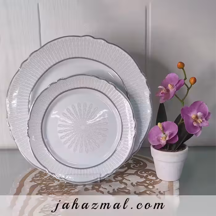 سرویس چینی پردیس طرح آرمیتا پلاتینی 30 پارچه کد 822a