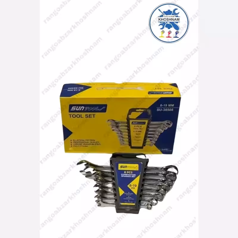 آچار پلکانی یکسر تخت یکسر رینگی سان تولز 8-19  مجموعه 8 عددی