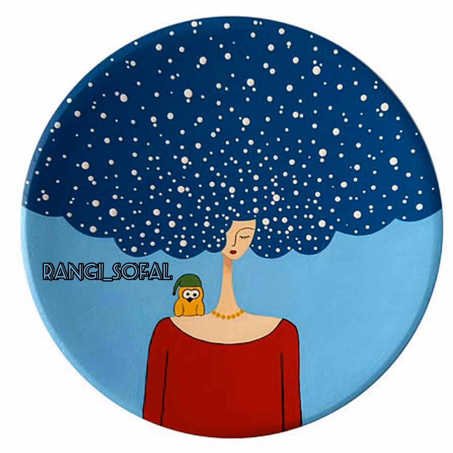 دیوارکوب سفالی طرح دختر