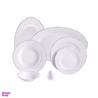 سرویس غذاخوری 28 پارچه چینی زرین ایران سری ایتالیا اف مدل سپیدصدف درجه سه