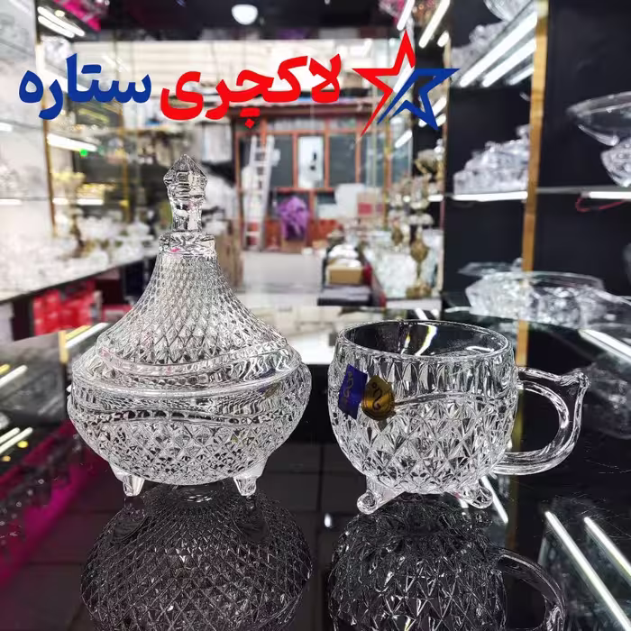 فنجان و قندان مدوزا کریستال INN 