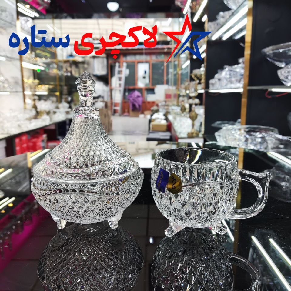 فنجان و قندان مدوزا کریستال INN