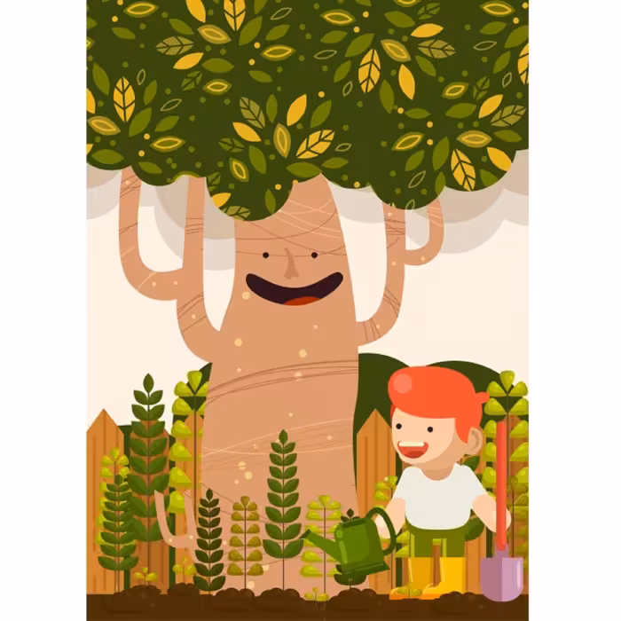 دفتر نقاشی فانتزی40برگ فنری-سایز A4-جلد دو رو گلاسه260 گرم-طرح پسر و درخت شادی