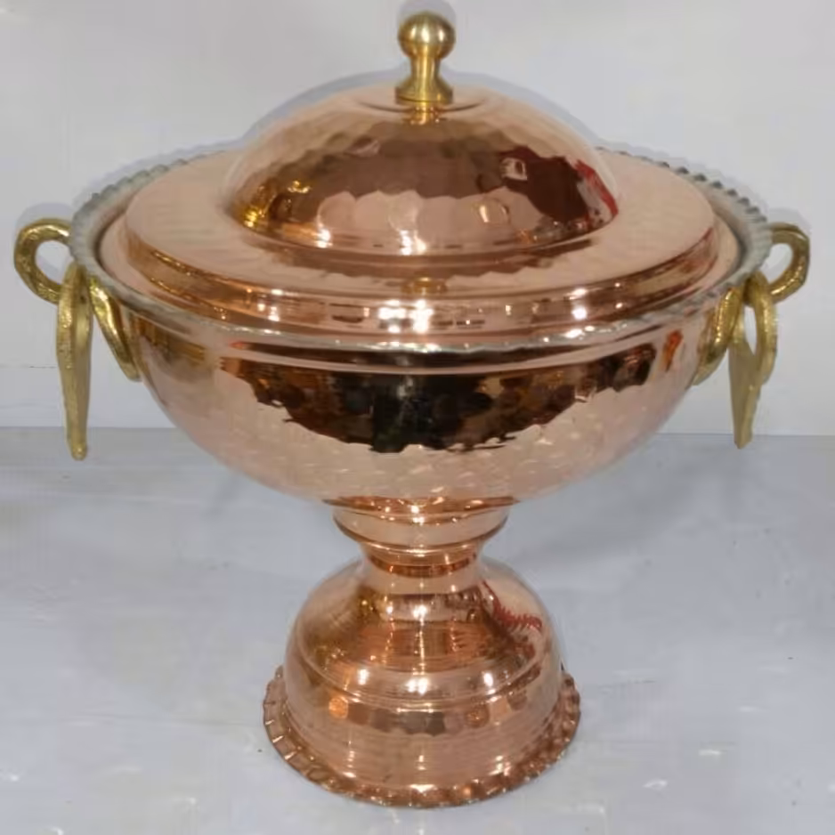 شکلات خوری گوشواره دار ساده مسی سایز3قطر:20سانتیارتفاع:22سانتی