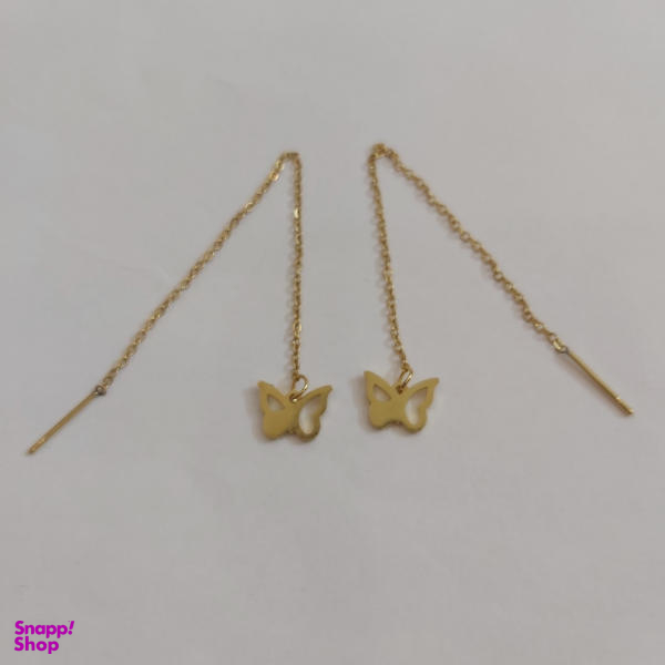 گوشواره زنانه مدل بخیه طرح پروانه کد butf115