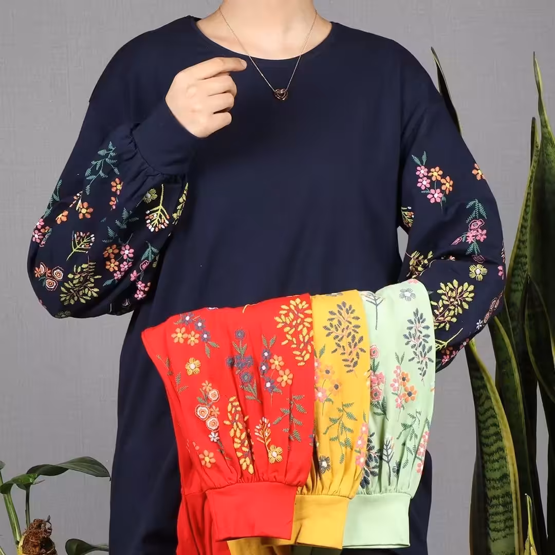 بلوز زنانه آستین پفی گل گلی جنس نخ پنبه در 6 رنگ ارسال رایگان 