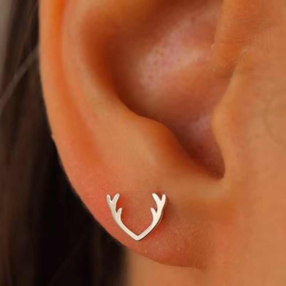 گوشواره نقره طرح شاخ گوزن کد 53S02