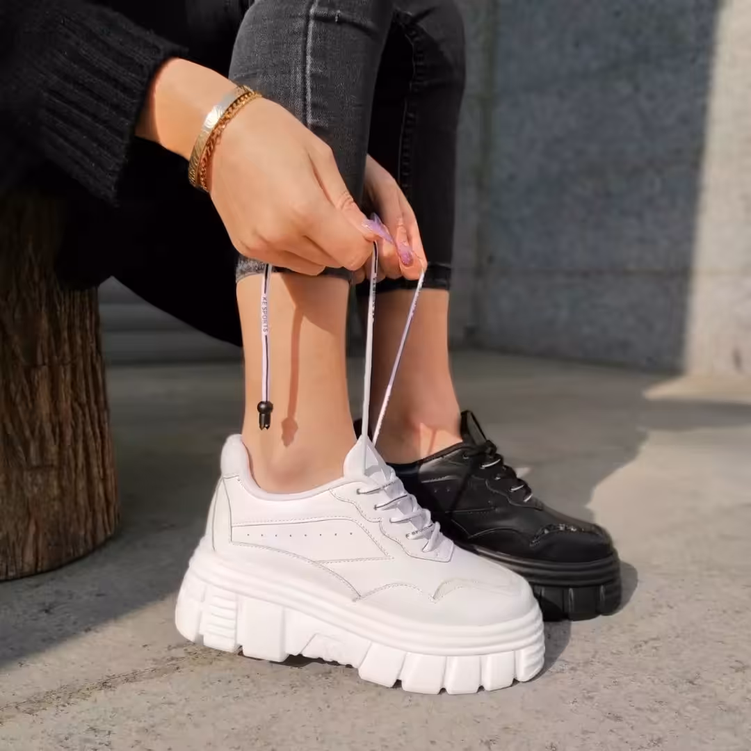 کتونی لژدار دخترانه زنانه لژبلند هفت سانت