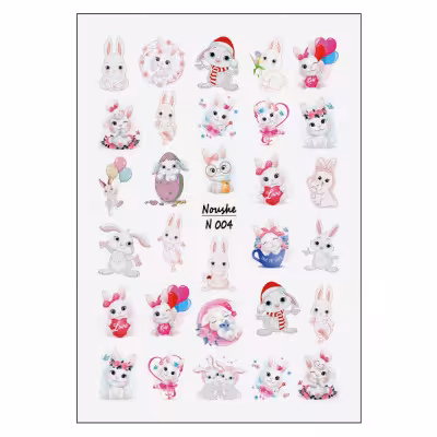 برچسب لنز ناخن نوشه مدل خرگوش کد N004