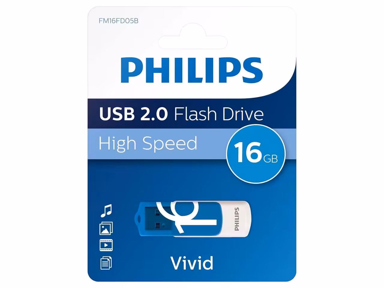 فلش Philips مدل Vivid ظرفیت 16 گیگابایتPhilips Vivid USB2.0 Flash Memory 16GB