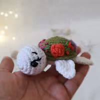 آویز  کلید/ماشین/کیف  لاک پشت گلدوزی شده دستبافت، ب رنگ دلخواه شما 