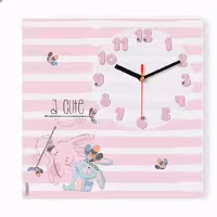 ساعت دیواری اتاق کودک طرح خرگوش سرخپوست کد 7531