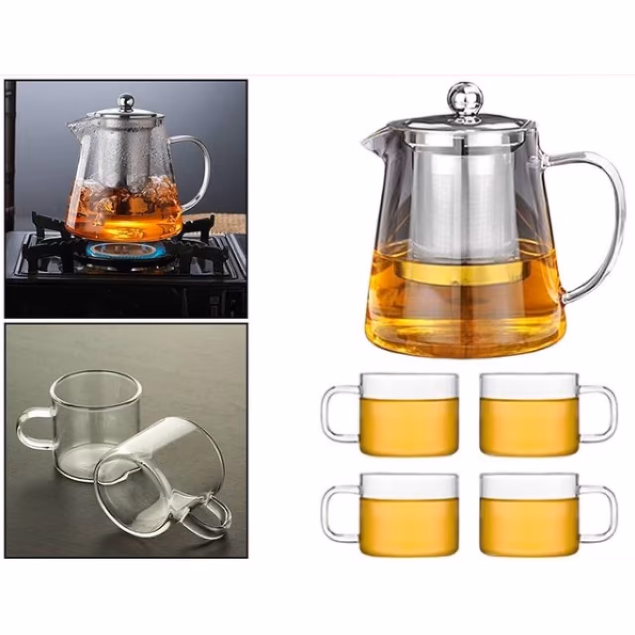 ست قوری پیرکس و فنجان کد 01818