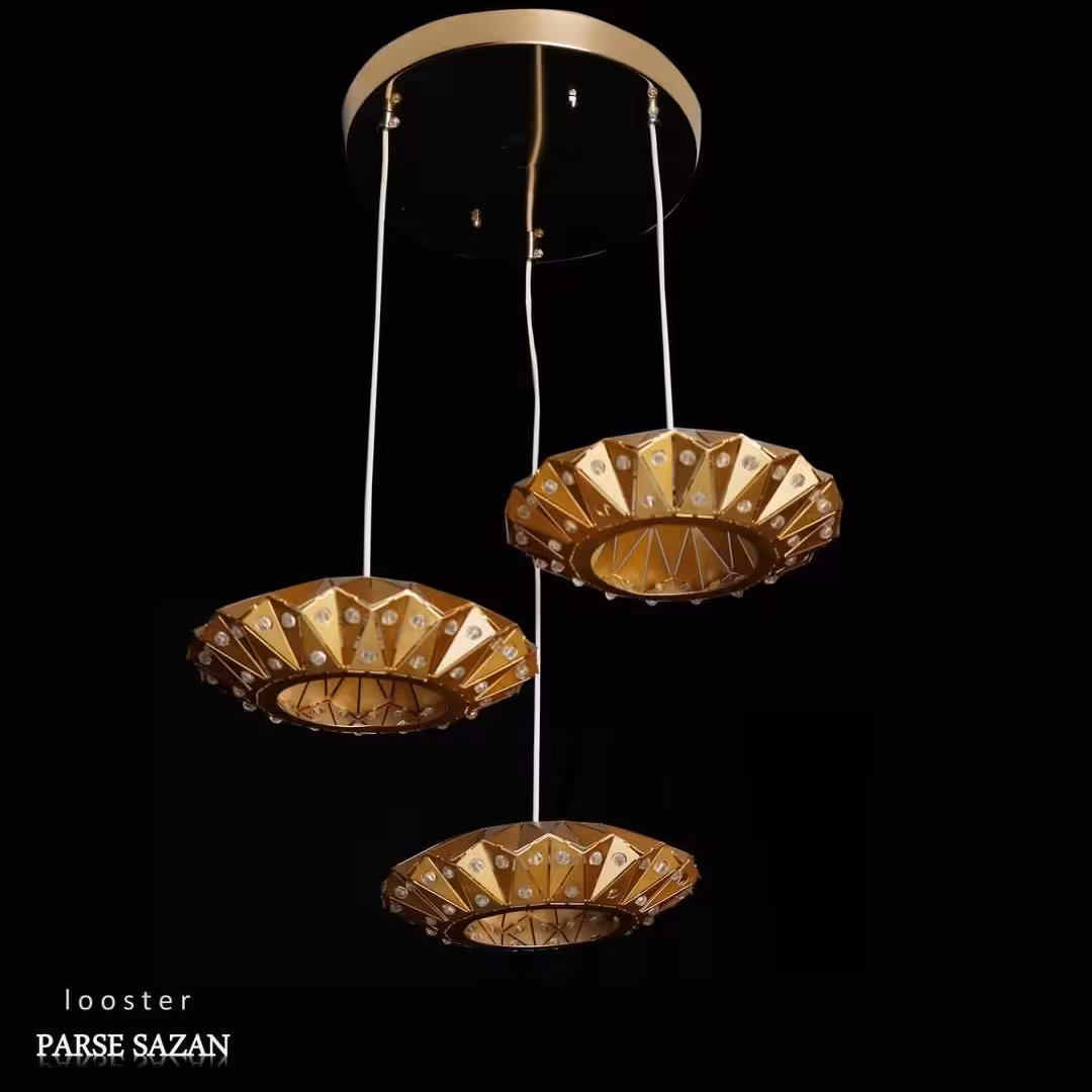 لوستر اویز مدرن ال ای دی کد 806رنگ طلایی ارسال با باربری و پسکرایه