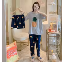 ست سه تیکه فانتزی تیشرت شلوار و شلوارک فانتزی وارداتی