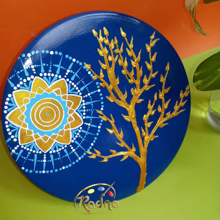دیوارکوب سفالی درخت برجسته و ماندالا