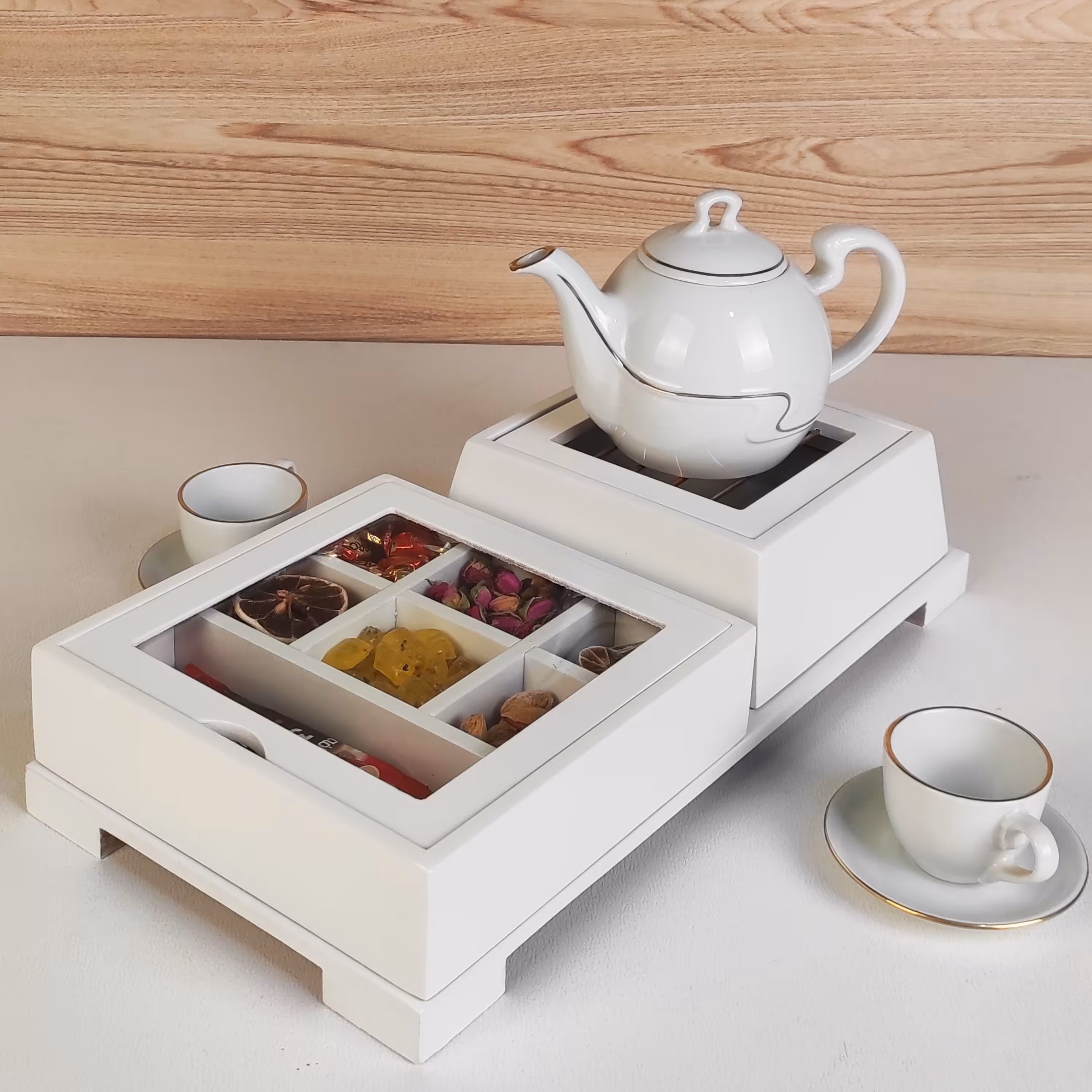 تی بگ وارمردار چوبی سفید پس کرایه