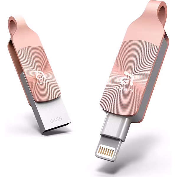 آدام المنتس فلش مموری لایتنینگ مدل iKlips DUO Plus ظرفیت 64 گیگابایت رزگلد - Hiapple.ir