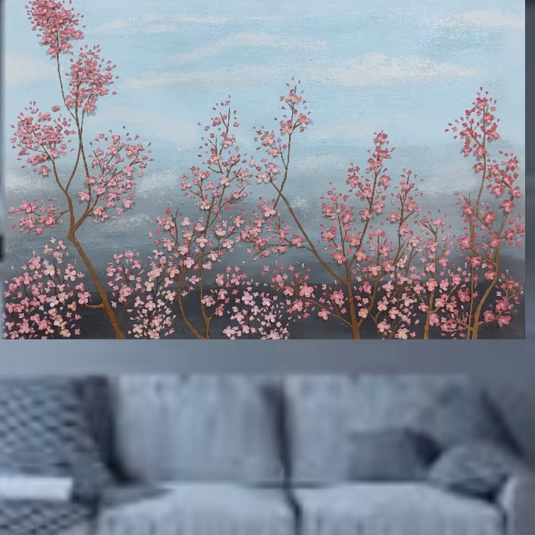 تابلو دکوراتیو برجسته تکسچر روی شاسی ابعاد 60.90