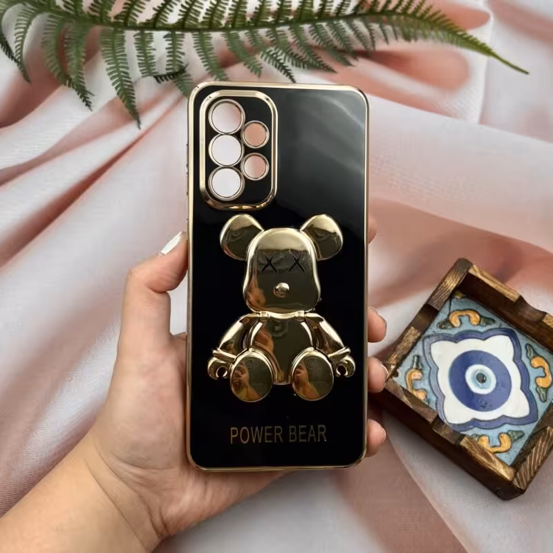 قاب گوشی Galaxy A33 5G سامسونگ خرس تدی طلایی محافظ لنز دار  پاپ سوکتی  کد 75831