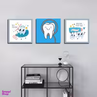 تابلو شاسی بکلیت طرح بهداشت دندان و دندانپزشکی مدل SH-1829 مجموعه 3 عددی