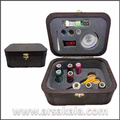 جعبه نخ سوزن چوبی