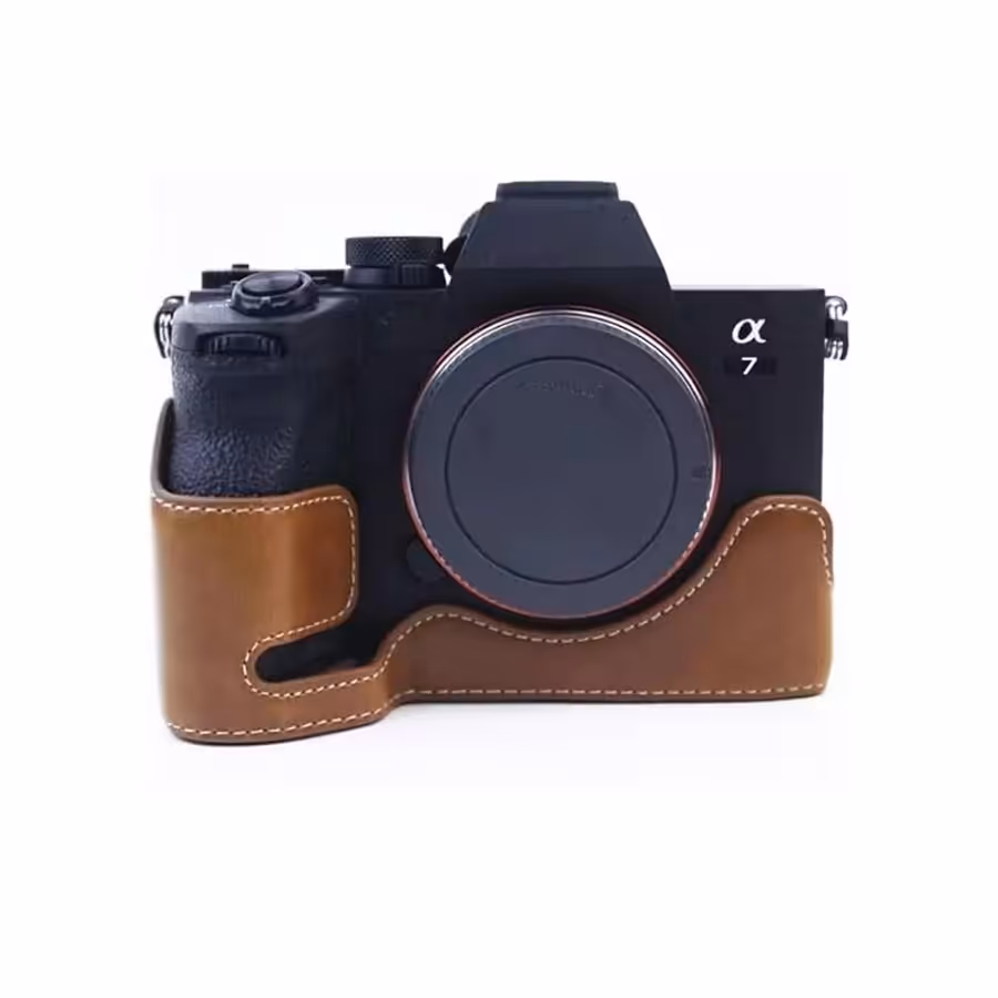 کاور چرمی سونی cover of Sony camera A9/A7RIII رنگ قهوه ای