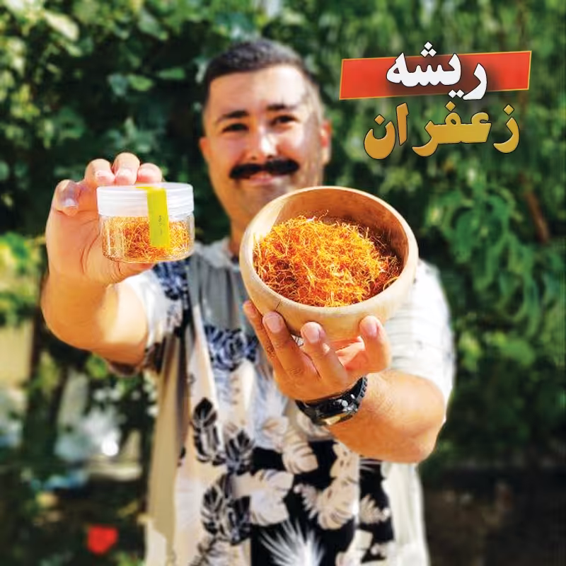 ریشه زعفران 5 گرمی با درصد قرمزی بالا  کاملا خالص حاصل دسترنج کشاورزهای تربت حیدریه