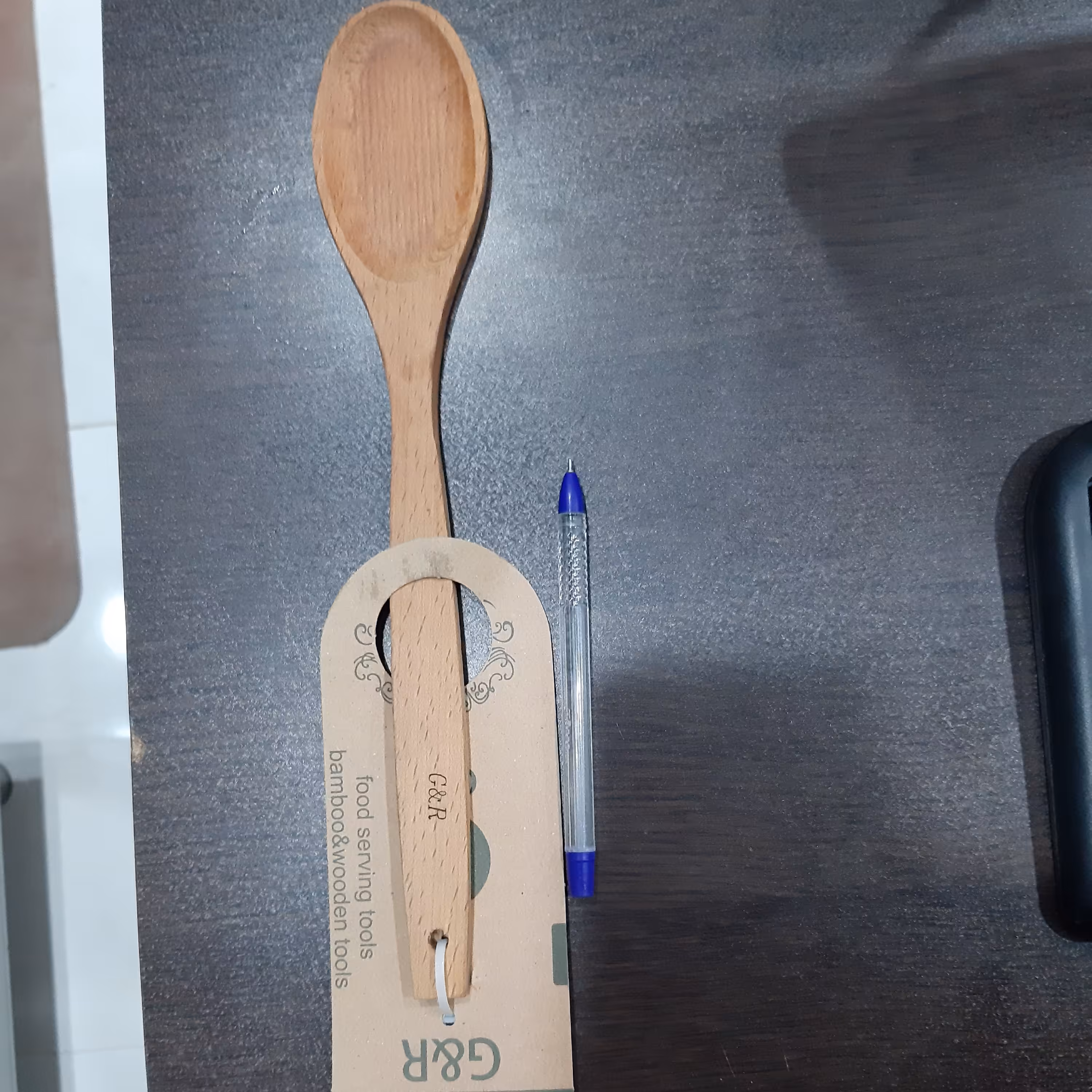 قاشق چوبی بزرگ دسته بلند بخشی