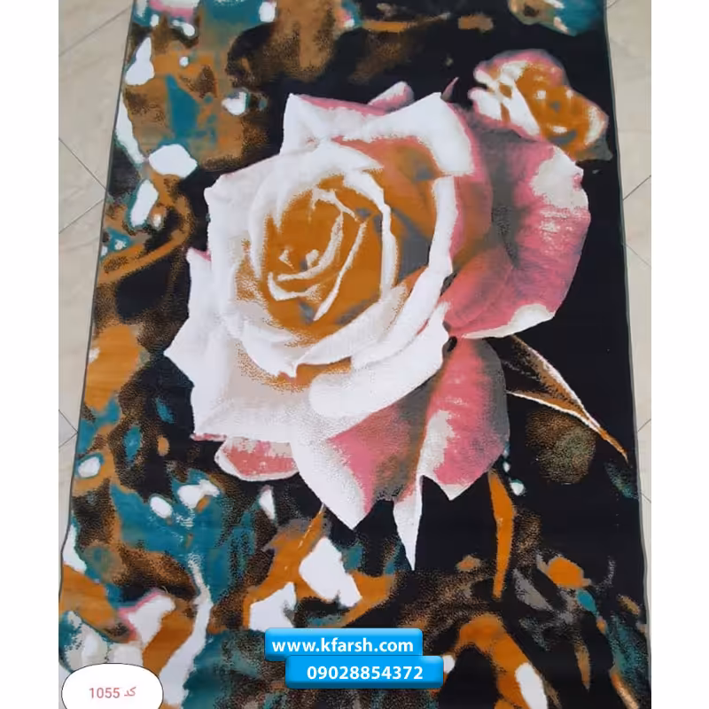 فرش فانتزی طرح گل رز زیبا
