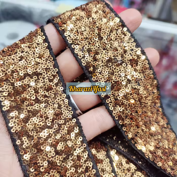نوار پولکی طلایی کد 298 عرض 4 سانتی متر 
