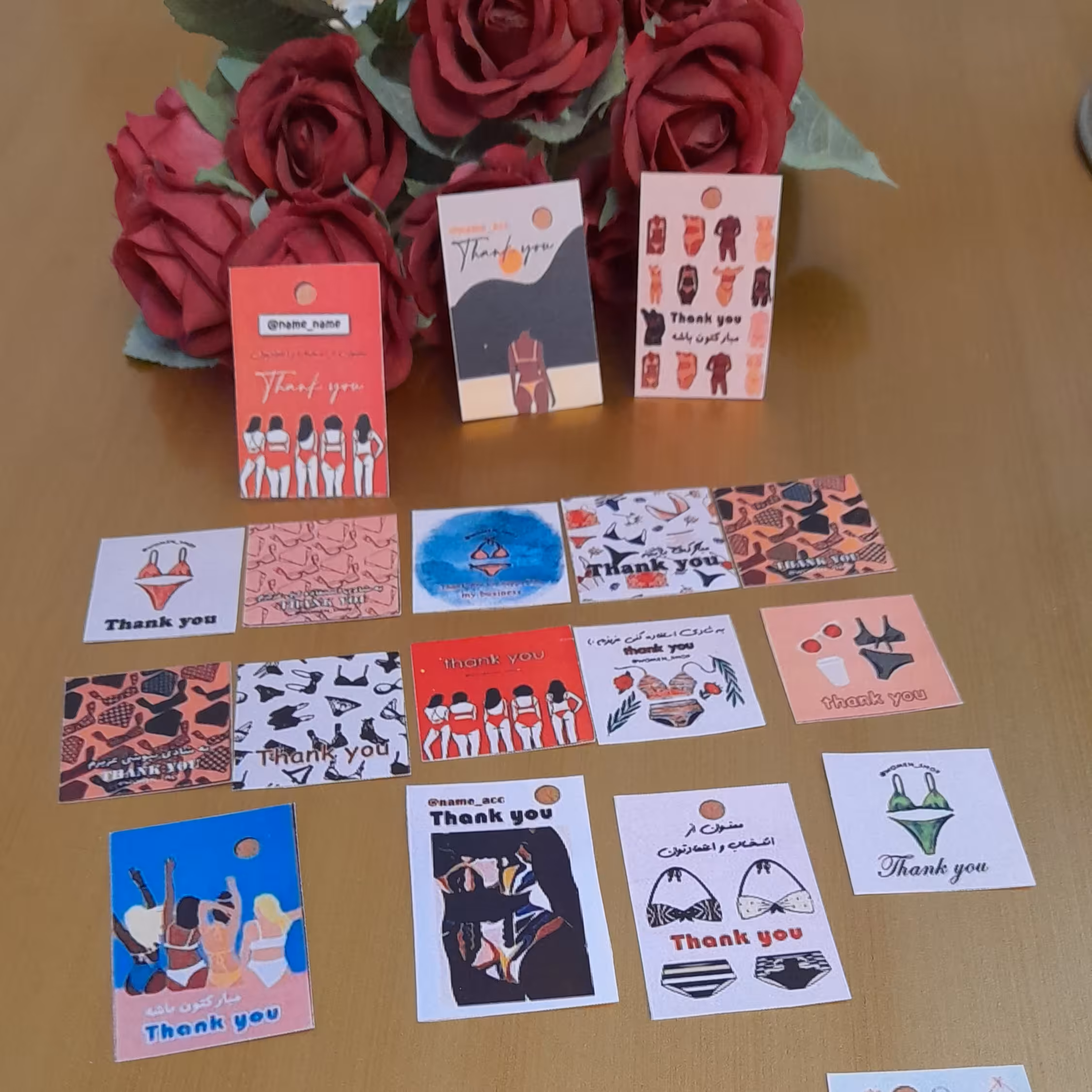 لیبل تشکر از خرید لباس زیر و جوراب گلاسه و برچسبی