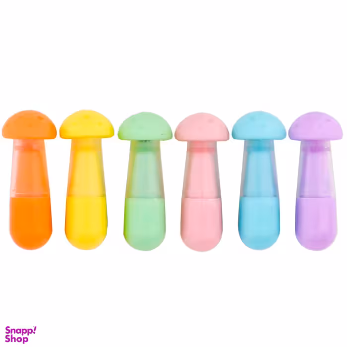 ماژیک علامت طرح قارچ چند رنگ بسته 6 عددی