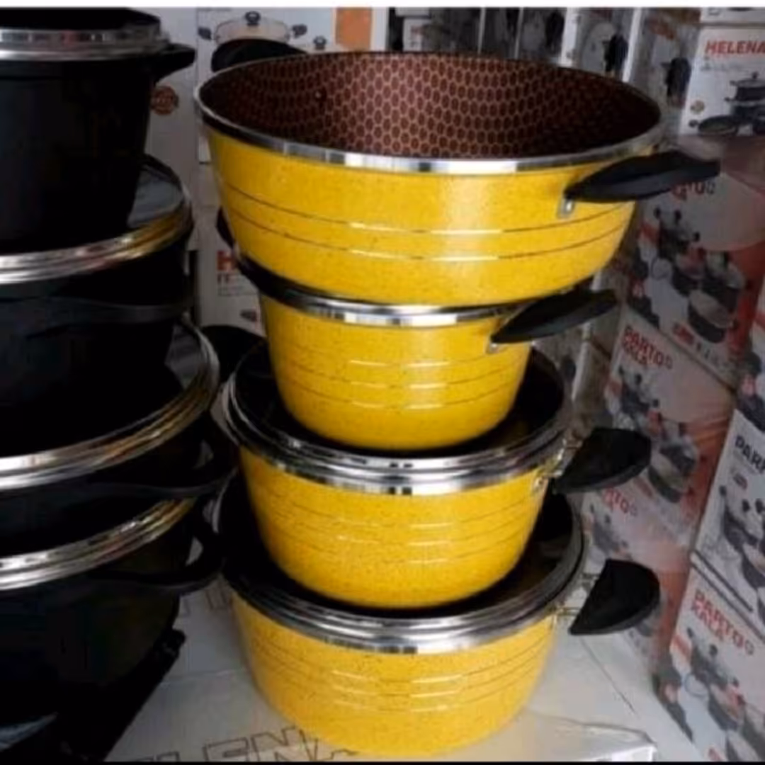 سرویس قابلمه 7پارچه زنبوری طرح چدن لب پیچ 