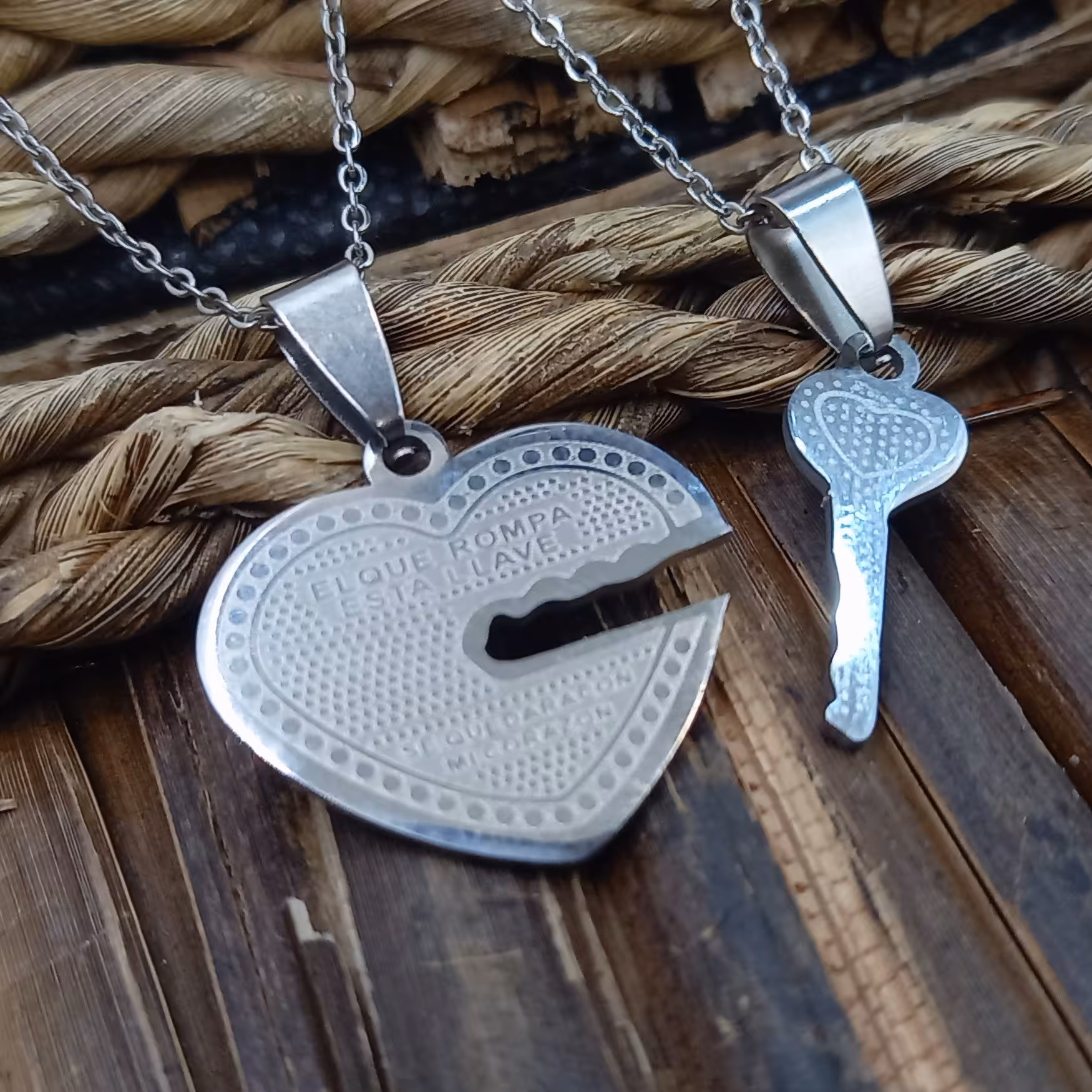 گردنبند ست دونفره ولنتاین نقره ای