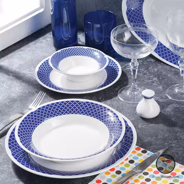 سرویس غذاخوری چینی زرین مدل بلومارین 35 پارچه سری شهرزاد 6 نفره درجه عالی