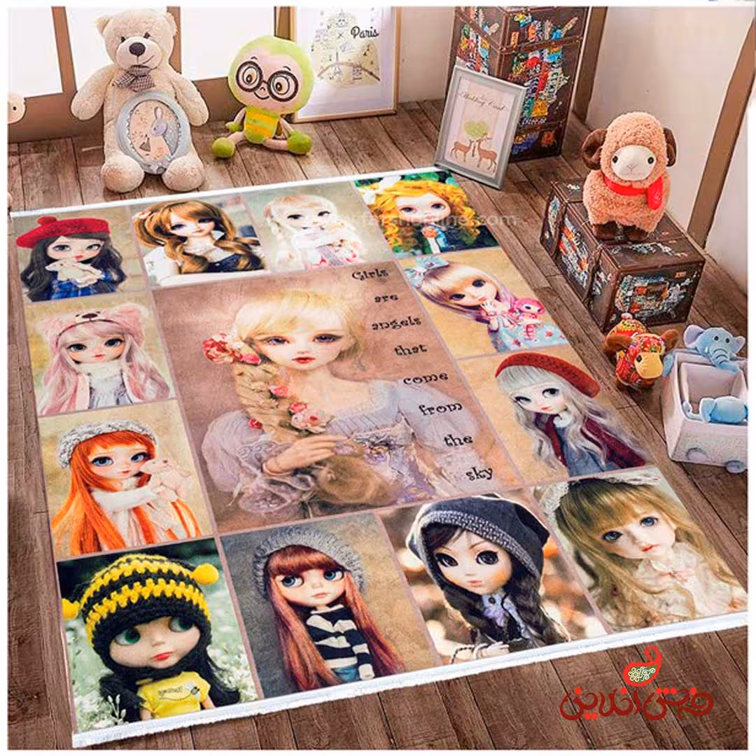 فرش ماشینی کودک کلاریس طرح باربی کد 100223