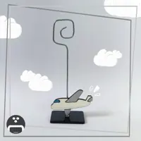 هولدر عکس و یادداشت رومیزی طرح هواپیما پیکسل ساز - جنس چوب و نقاشی شده - ضدآب