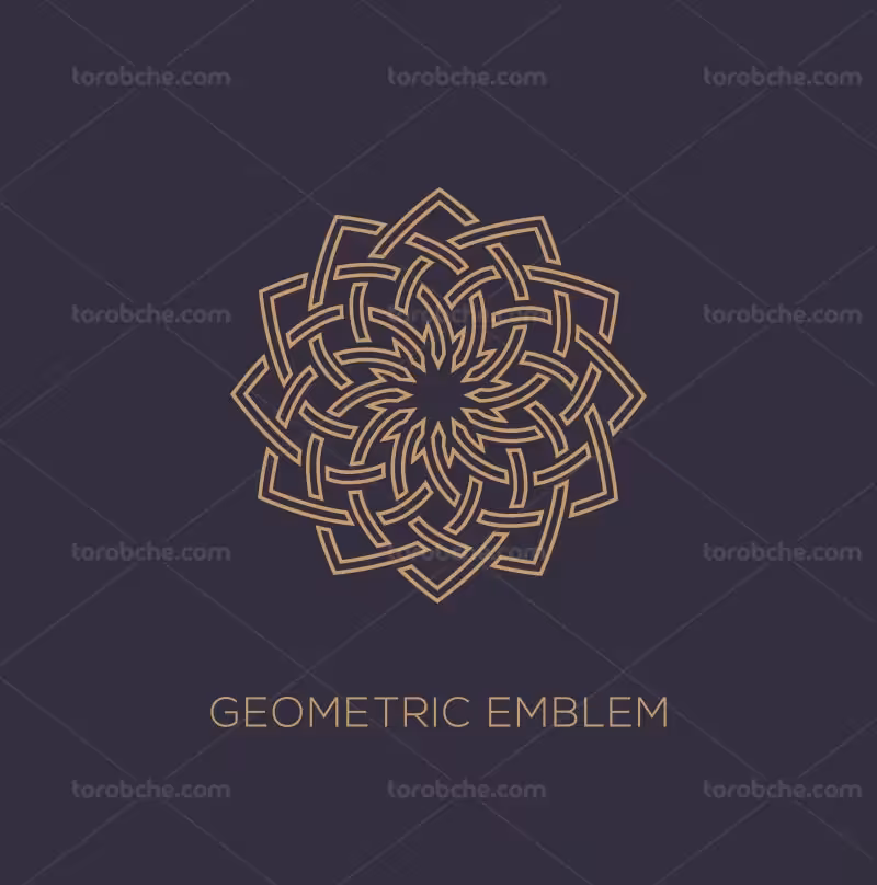 وکتور لوگوی هندسی طلایی رنگ | گرافیک با طعم تربچه