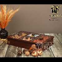 جعبه دمنوش جعبه پذیرایی آجیل خشکبار جعبه چوبی لوکس باکس کد LB21-1