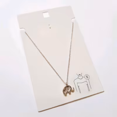 گردنبند نقره ای آویز فیل نگین دار ، بسیار ظریف و فانتزی