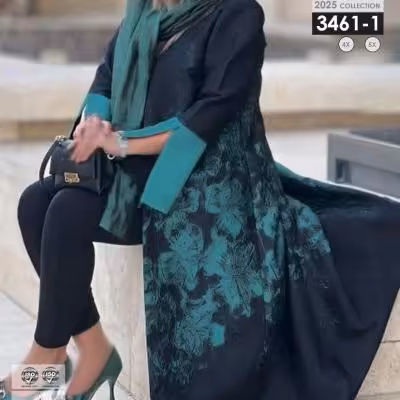 مانتو آزاد جلو باز بیگ سایز مازداتی 3461